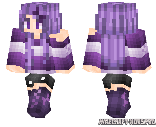 Скин Фиолетовый Девушка для Minecraft PE